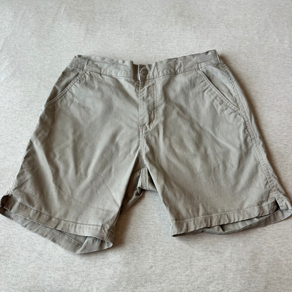 Bottoms Lab Womens Momentum Chino Shorts Khaki Tan Stretch Size S Elastic‎ Waist